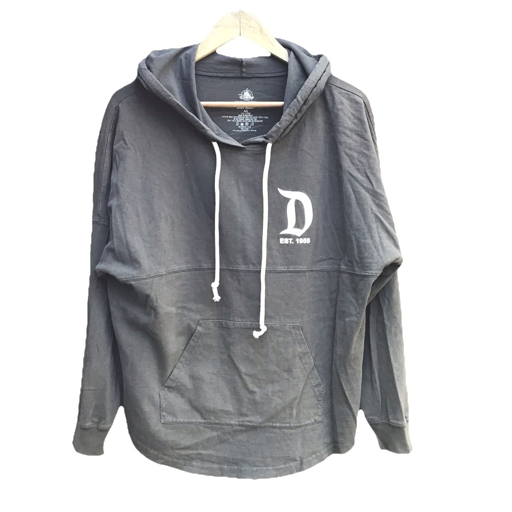 Disney Parks Spirit Jersey Disneyland Resort Gray Hooded Pullover Adult Medium